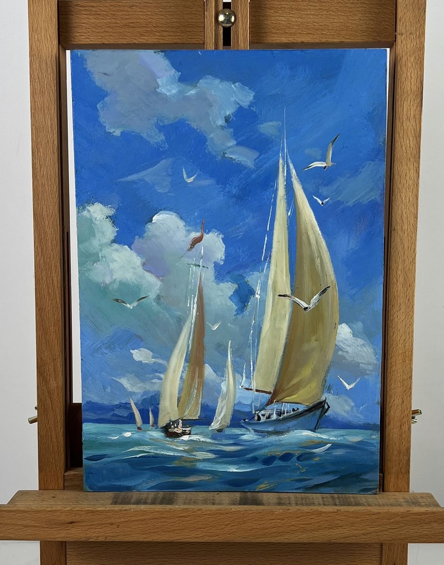 Oil painting Ships in the Endless Sea Yuriy Suprunchuk (1 of 11)