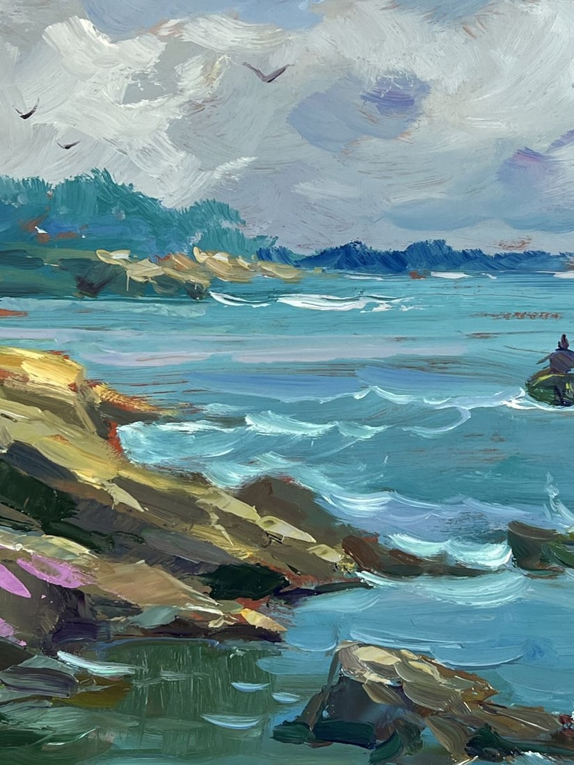 Oil painting The Boat Floats into The Sea Yuriy Suprunchuk - 8