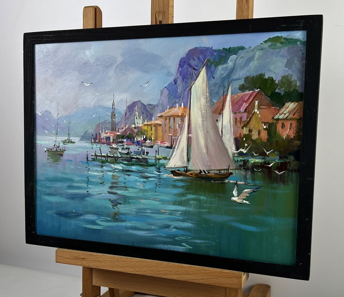 Oil painting Pier in Front of the City Yuriy Suprunchuk - 2