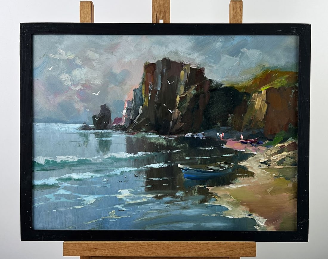 Oil painting People on the Lonely Shore Yuriy Suprunchuk: Title: Oil painting People on the Lonely Shore Yuriy Suprunchuk Description: No.AAA6532*** ABOUT THIS PAINTING **** TITLE: "People on the Lonely Shore"* ARTISTS: Yuriy Suprunchuk* SIZE: 30x40 cm/11.81