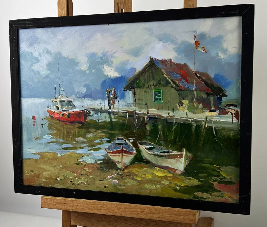 Oil painting House at the Sea Pier Yuriy Suprunchuk - 2