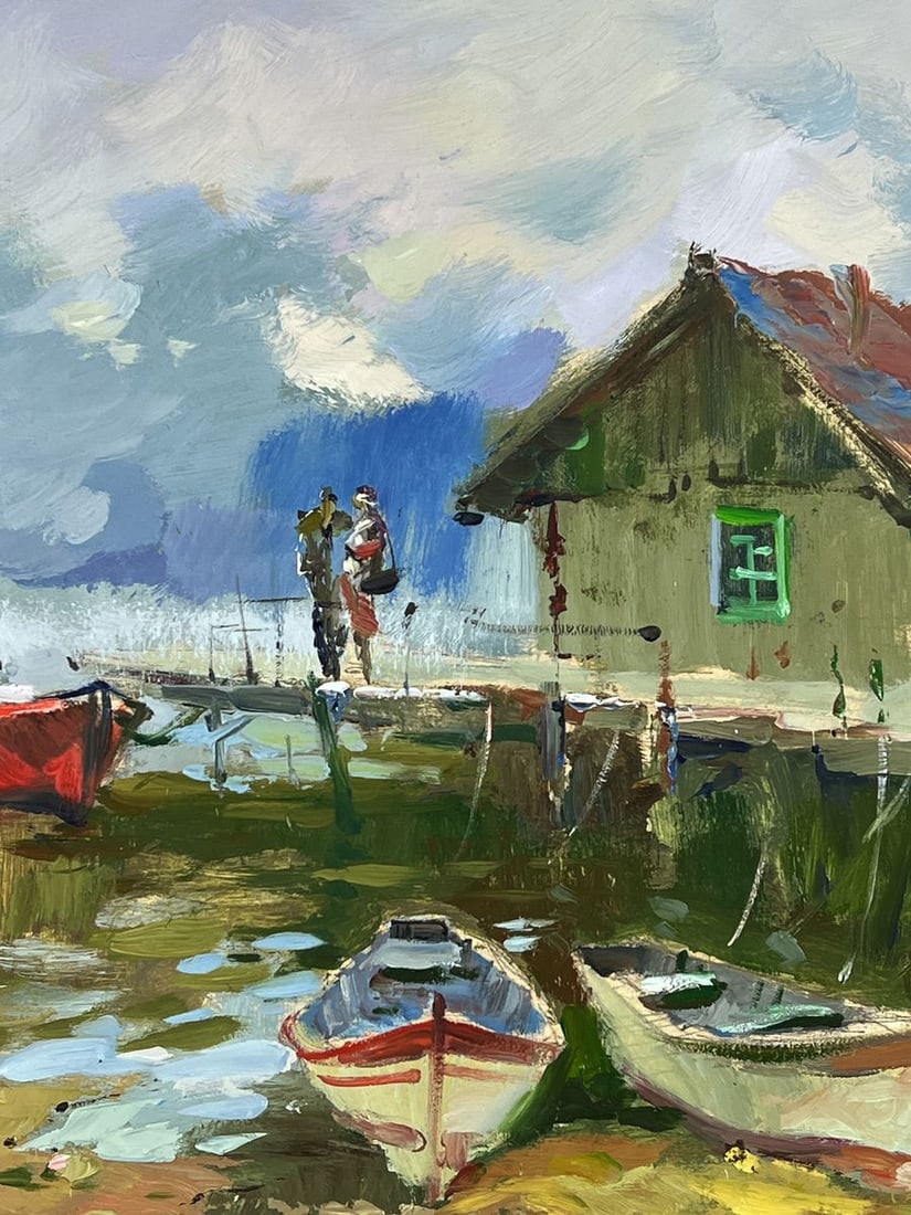 Oil painting House at the Sea Pier Yuriy Suprunchuk - 6