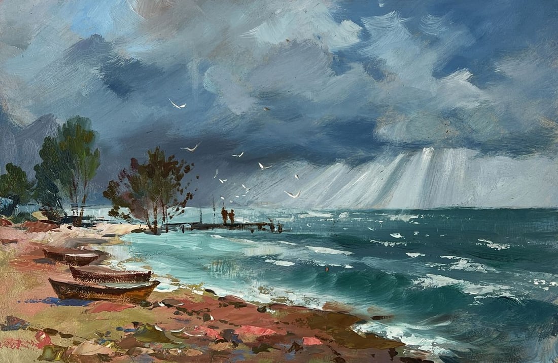Oil painting Before the Storm at Sea Yuriy Suprunchuk - 3