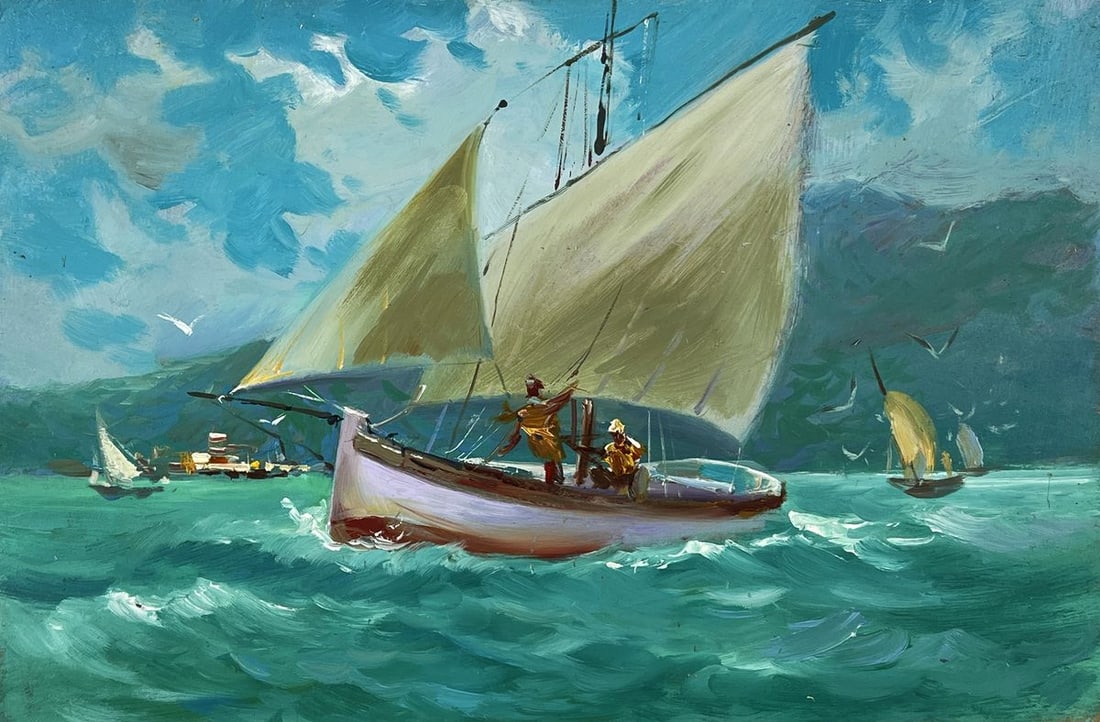 Oil painting Wind Sails at Sea Yuriy Suprunchuk - 3