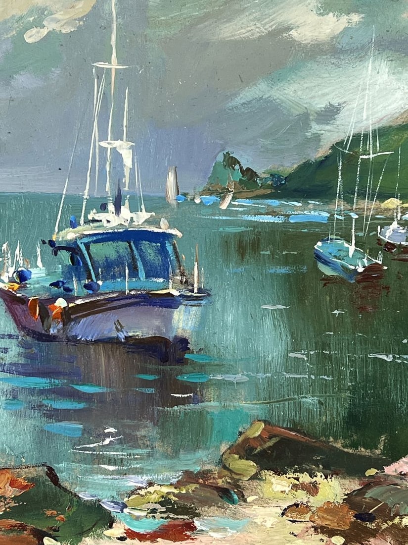 Oil painting Ships Sail Near The Shore Yuriy Suprunchuk - 4