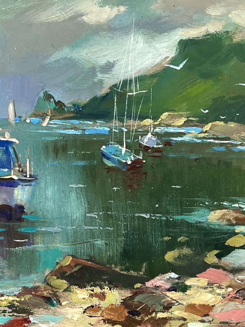 Oil painting Ships Sail Near The Shore Yuriy Suprunchuk - 5