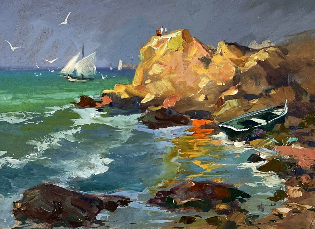 Oil painting Boat Near the Seashore Yuriy Suprunchuk - 3