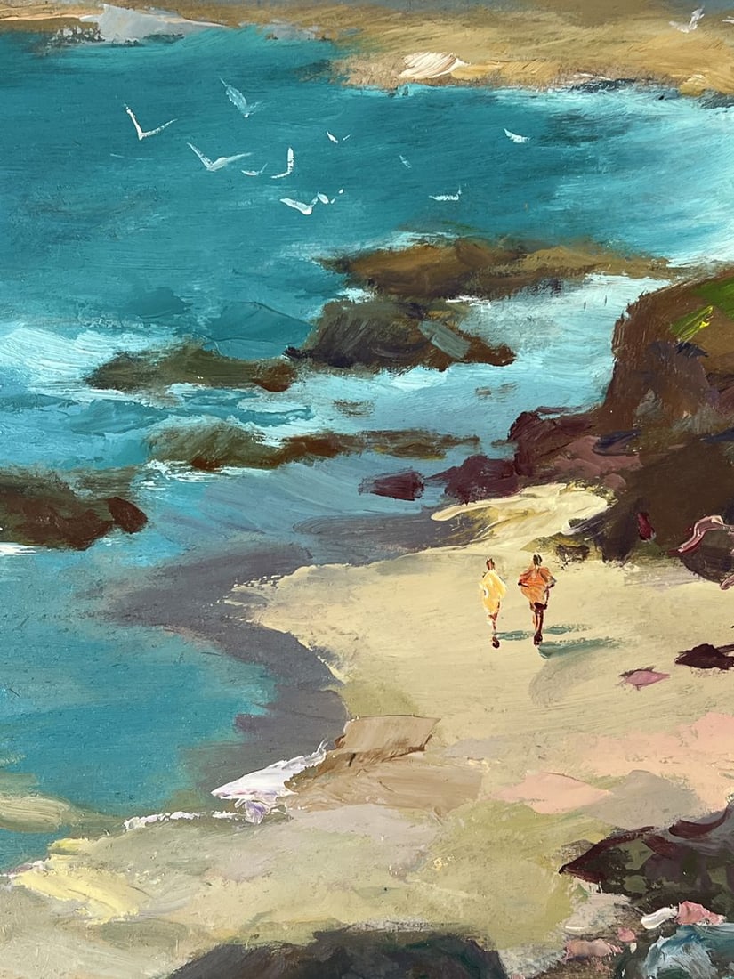 Oil painting Lighthouse by the Sea on the Beach Yuriy Suprunchuk - 5