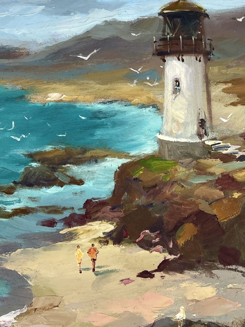 Oil painting Lighthouse by the Sea on the Beach Yuriy Suprunchuk - 7