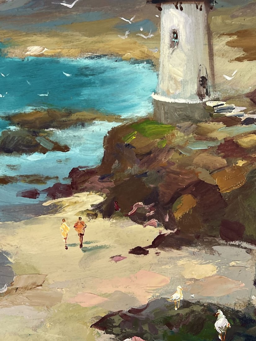 Oil painting Lighthouse by the Sea on the Beach Yuriy Suprunchuk - 8