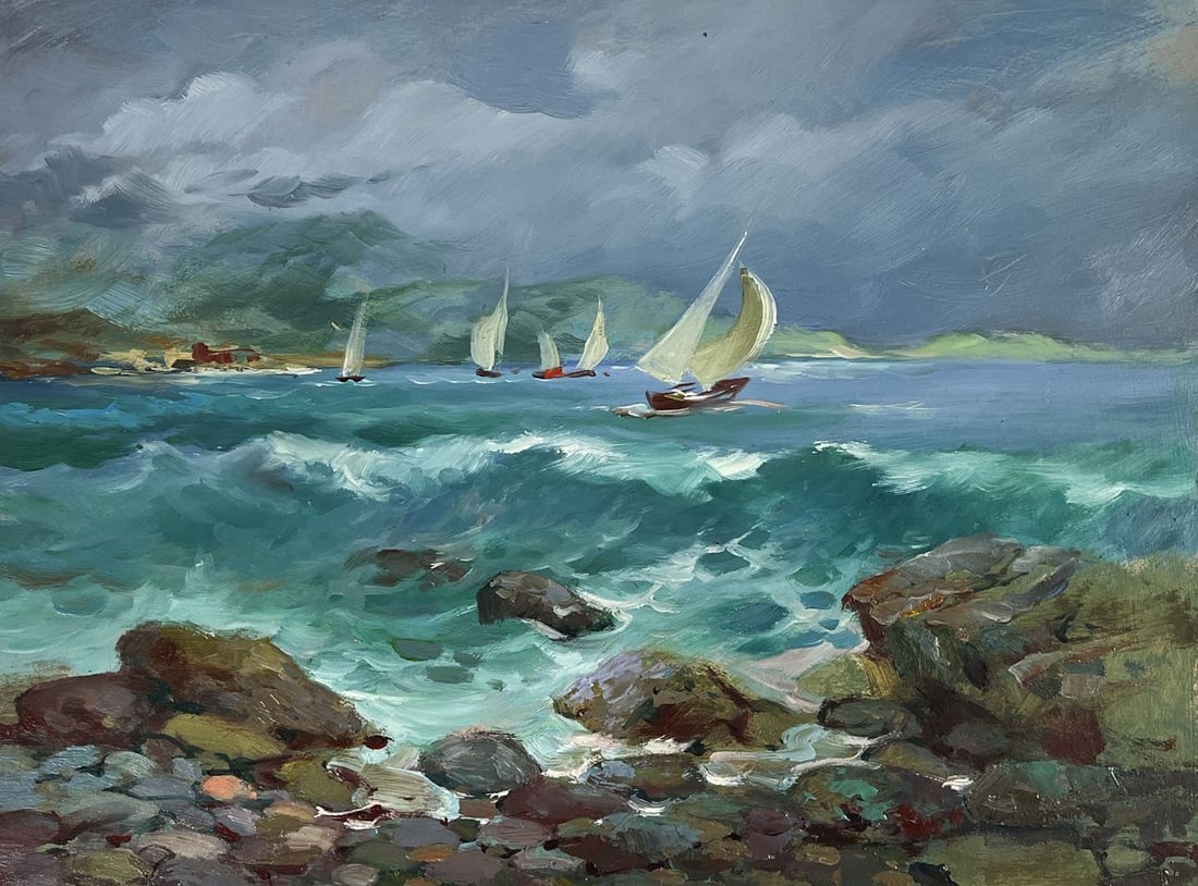 Oil painting The Beginning of a Storm at Sea Yuriy Suprunchuk - 3