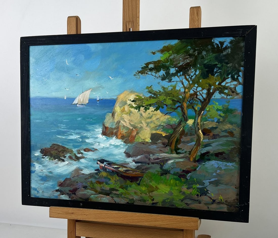 Oil painting Beautiful Sea with Ships Yuriy Suprunchuk - 2