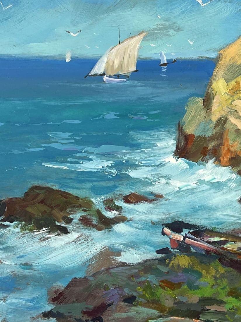 Oil painting Beautiful Sea with Ships Yuriy Suprunchuk - 5