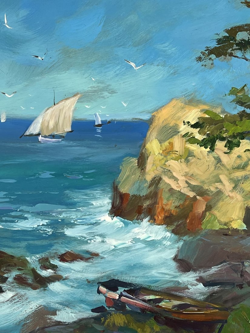 Oil painting Beautiful Sea with Ships Yuriy Suprunchuk - 6