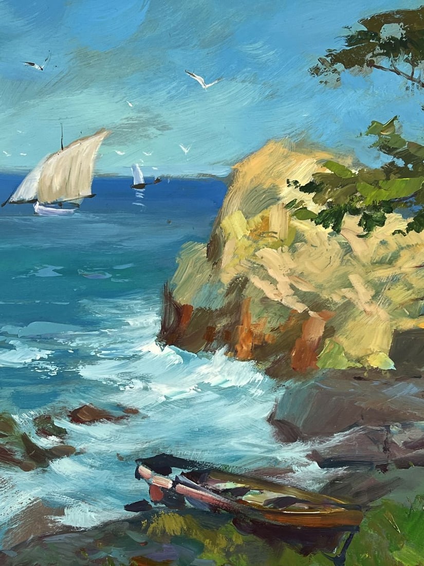 Oil painting Beautiful Sea with Ships Yuriy Suprunchuk - 7