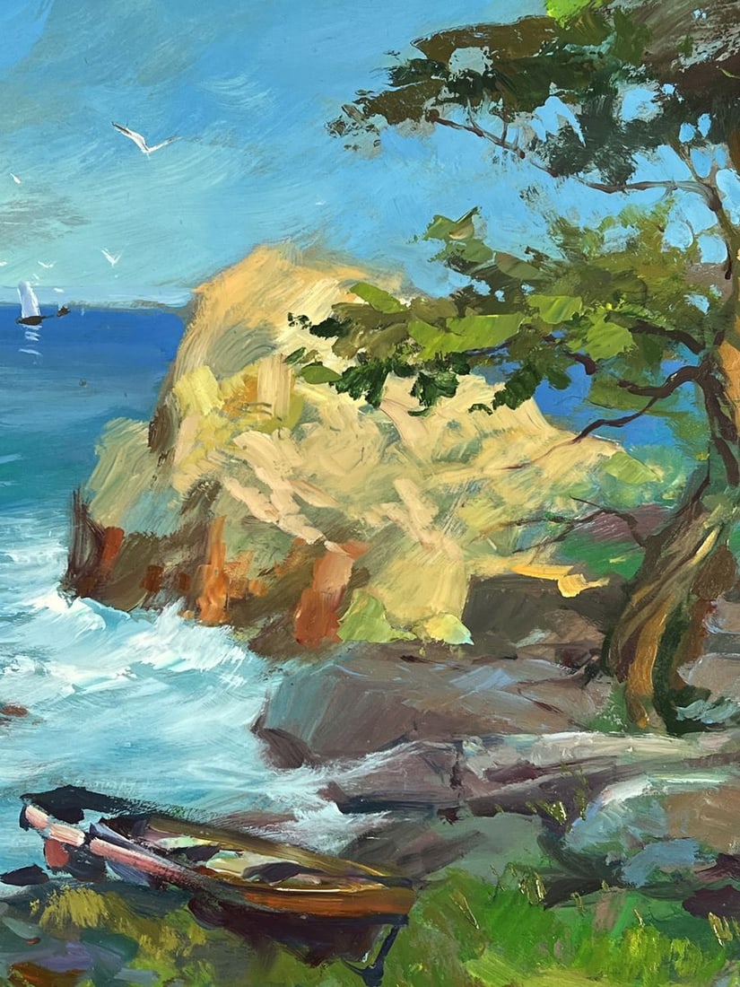 Oil painting Beautiful Sea with Ships Yuriy Suprunchuk - 9