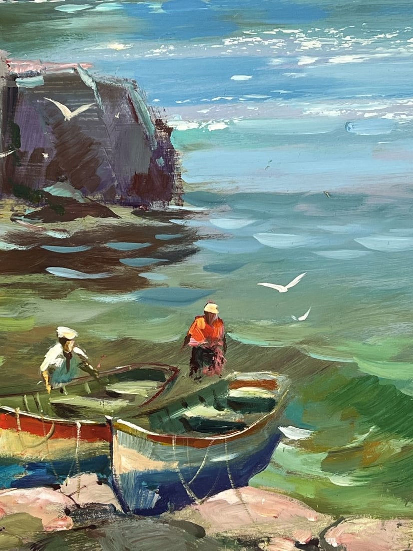 Oil painting Two Boats at the Rocky Coast Yuriy Suprunchuk - 10
