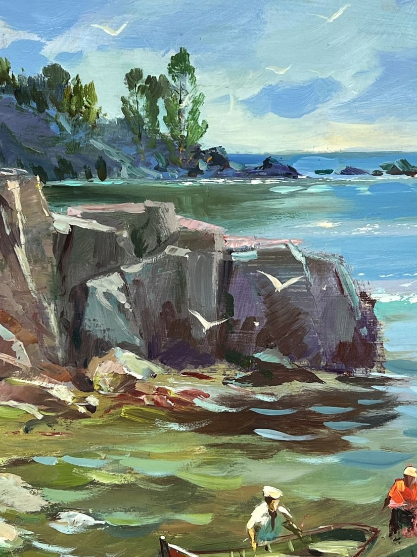 Oil painting Two Boats at the Rocky Coast Yuriy Suprunchuk - 6