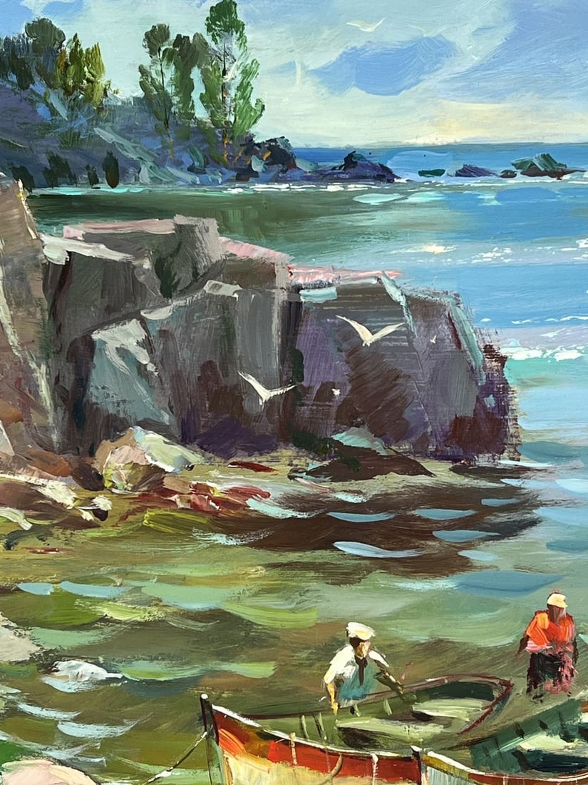 Oil painting Two Boats at the Rocky Coast Yuriy Suprunchuk - 7