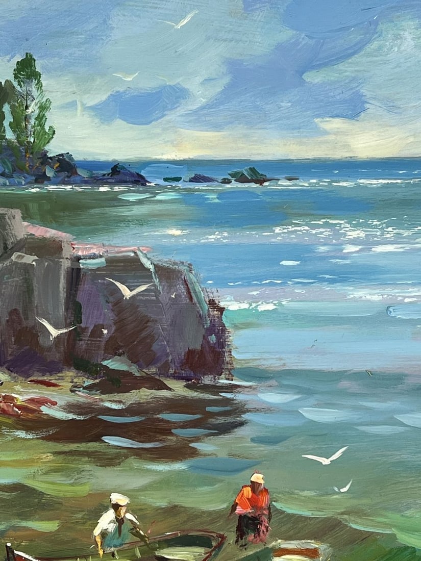 Oil painting Two Boats at the Rocky Coast Yuriy Suprunchuk - 9