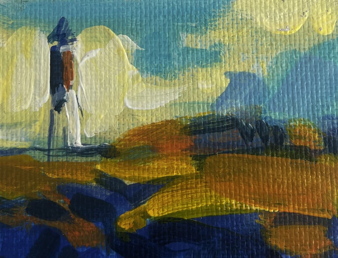 Acrylic painting Lighthouse on a rocky seashore Mykhailo Patskan - 4