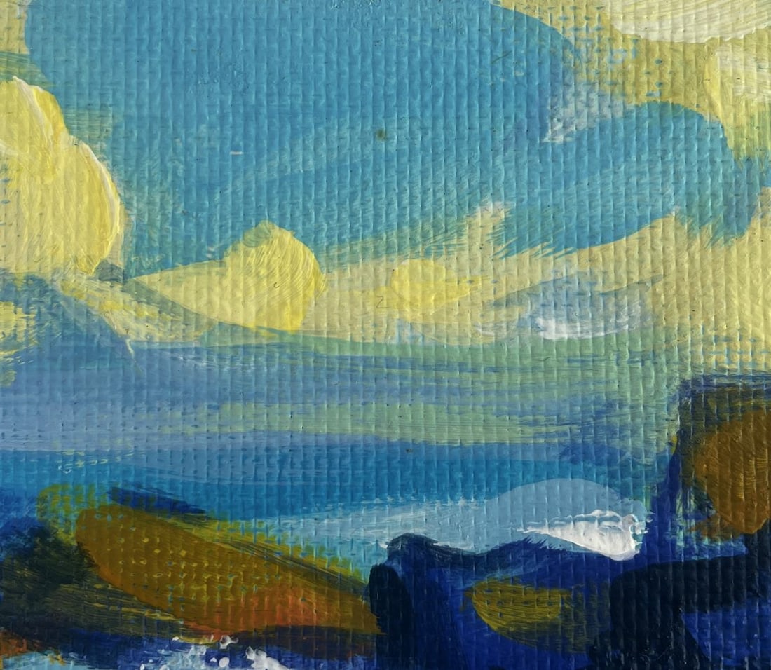 Acrylic painting Lighthouse on a rocky seashore Mykhailo Patskan - 5