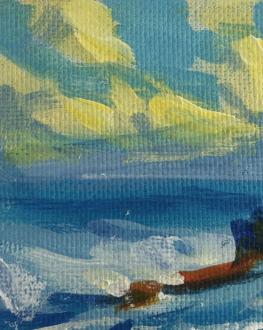 Acrylic painting Lighthouse on a rocky seashore Mykhailo Patskan - 6