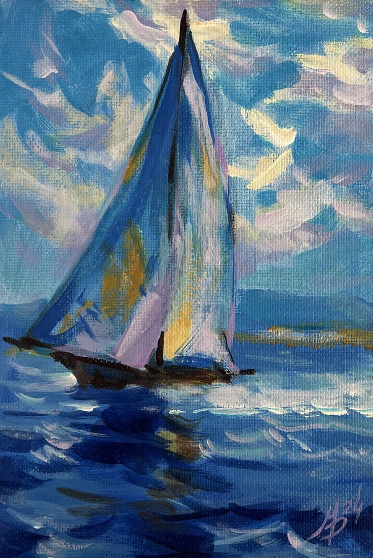 Acrylic painting Sailing Holidays Mykhailo Patskan - 3