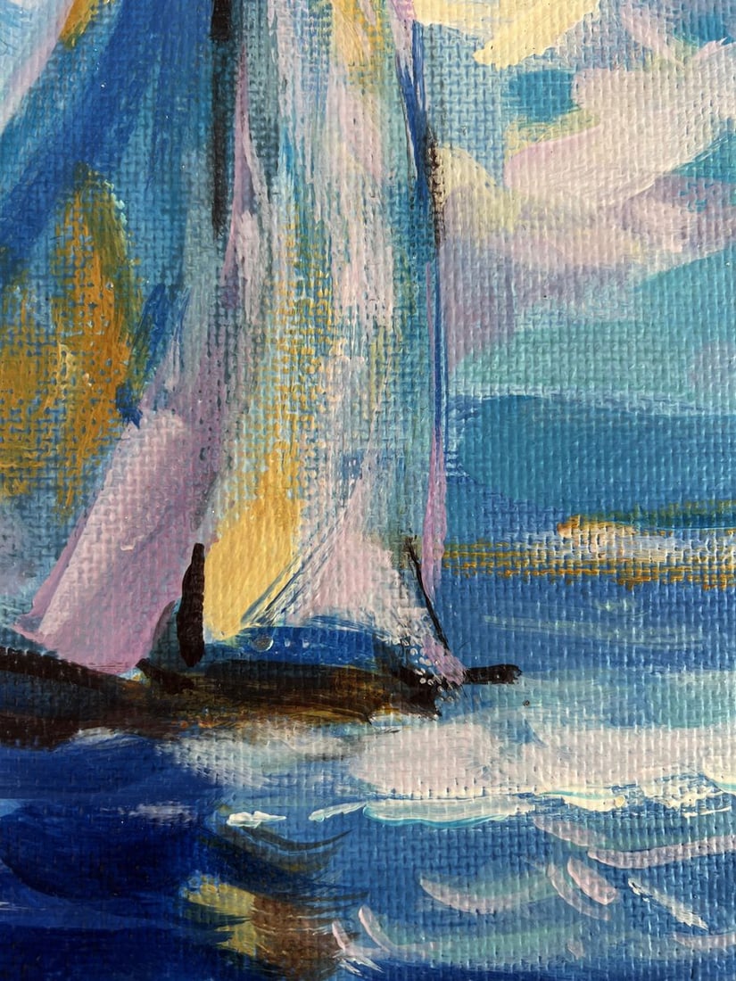 Acrylic painting Sailing Holidays Mykhailo Patskan - 6