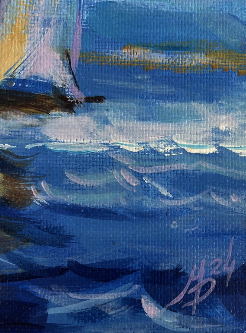 Acrylic painting Sailing Holidays Mykhailo Patskan - 9