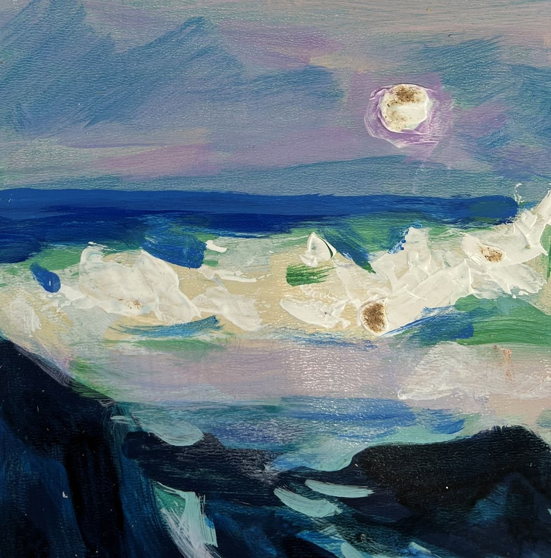 Acrylic painting Quiet waves under a pink sky Mykhailo Patskan - 6