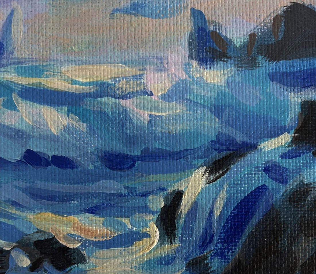 Acrylic painting Great water element Mykhailo Patskan - 7