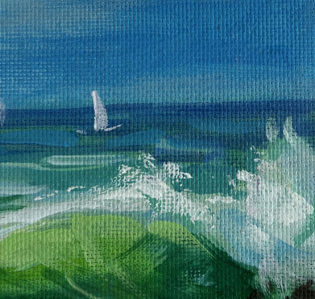 Acrylic painting Yachts are sailing in the sea Mykhailo Patskan - 4