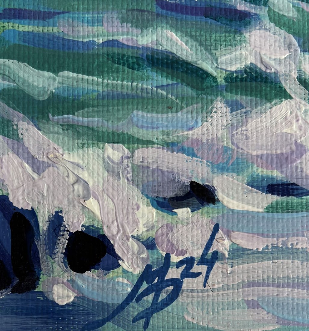 Acrylic painting Sailboat near the shore Mykhailo Patskan - 9