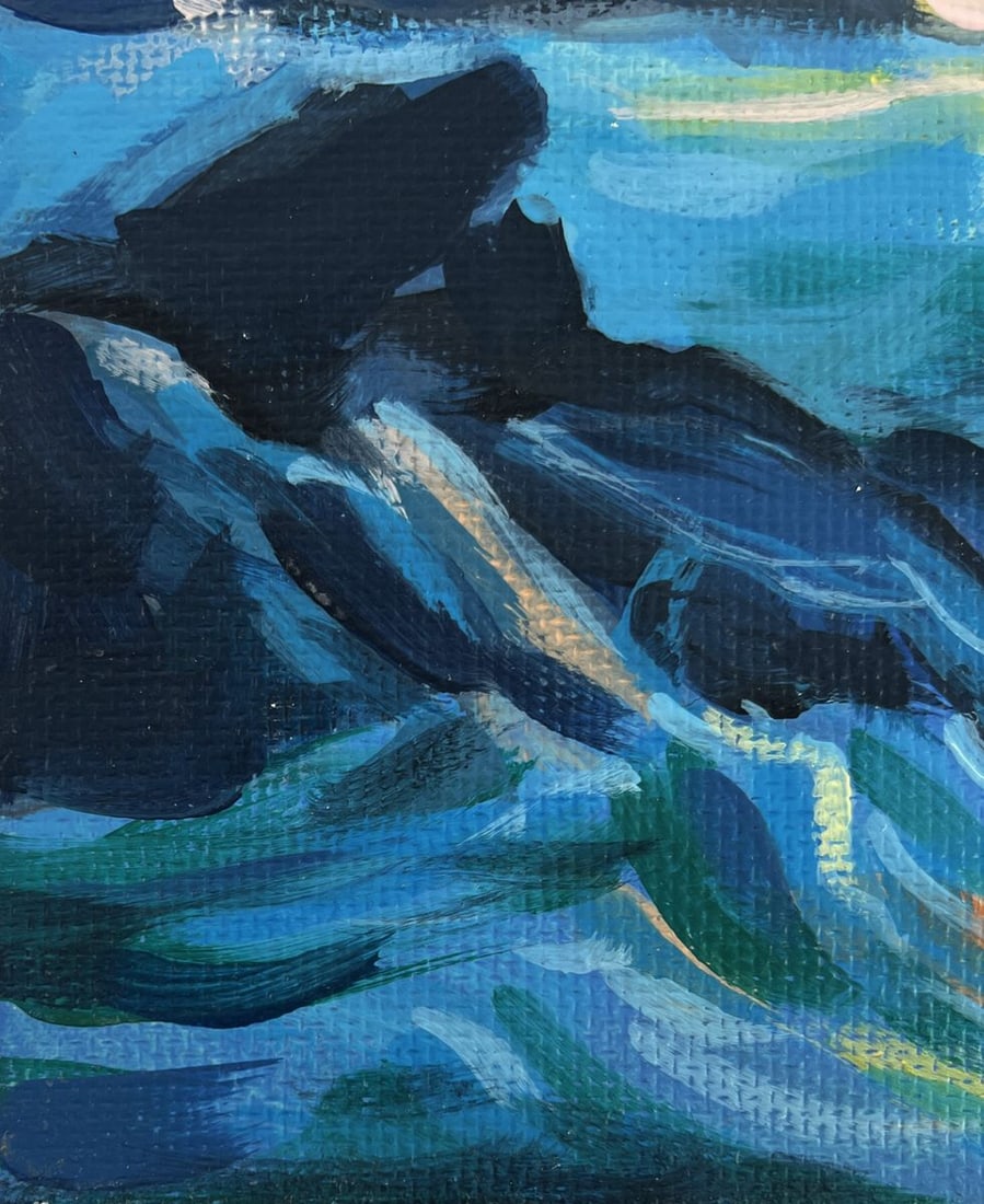 Acrylic painting Gentle waves at sunset Mykhailo Patskan - 7