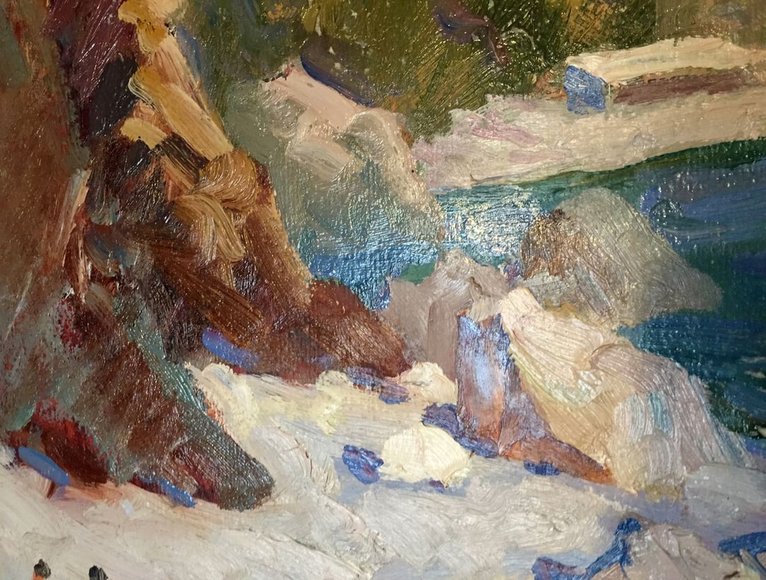 Oil painting Summer on the beach Yakov Aleksandrovich Basov - 3