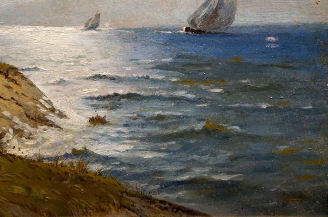 Oil painting Ships at sea - 5