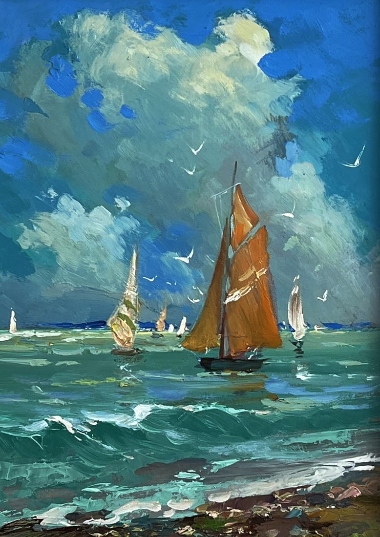 Oil painting Sailboats at sea Yuriy Suprunchuk - 3