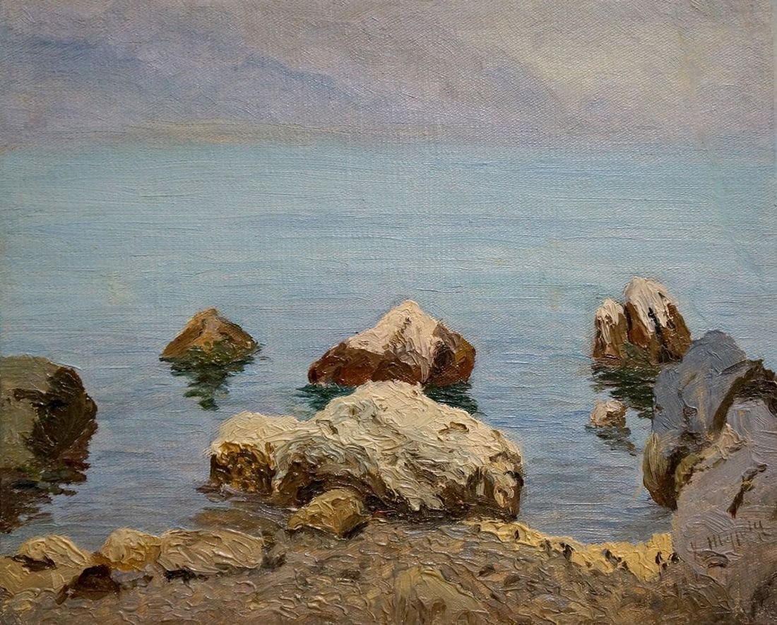 Oil painting Off the coast Paul Christiaan Bos (1 of 8)