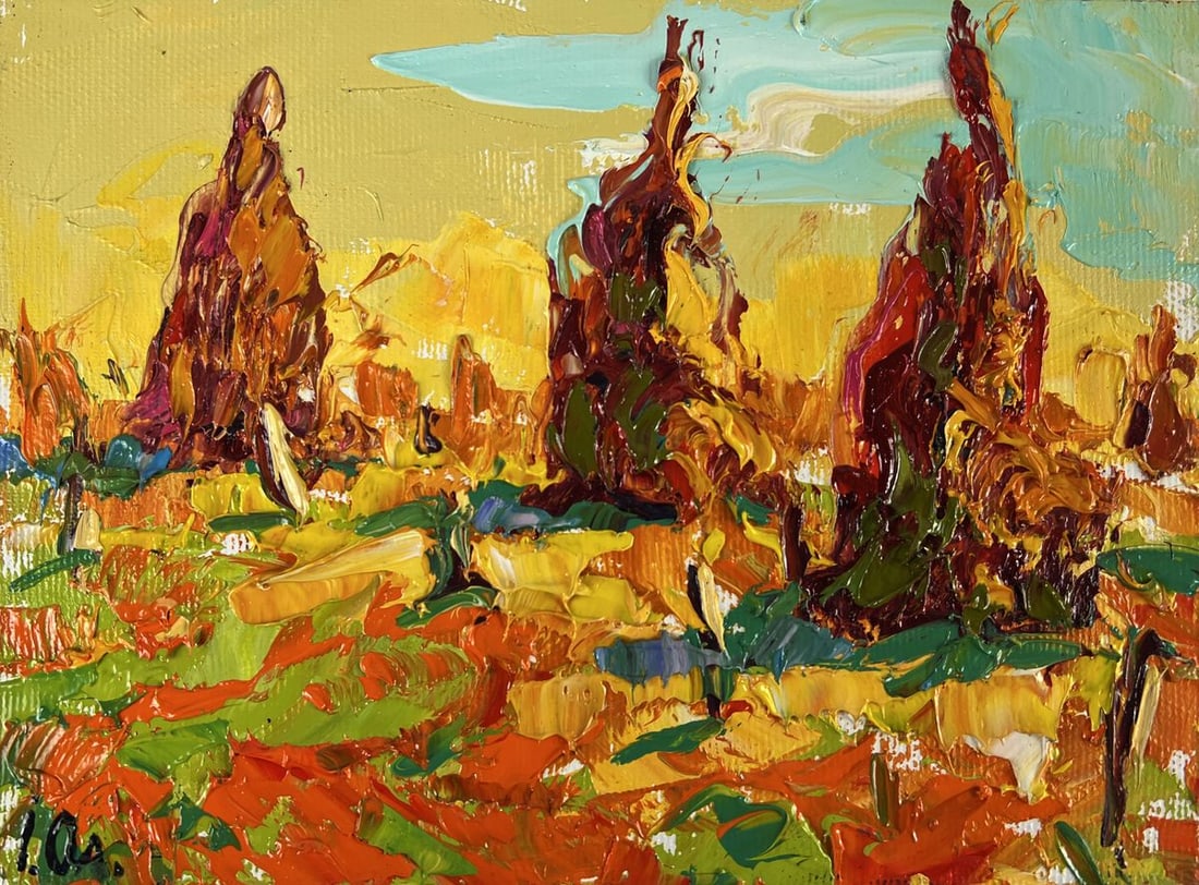 Oil painting Morning in the Autumn Field Oleksiy Ivanyuk - 3