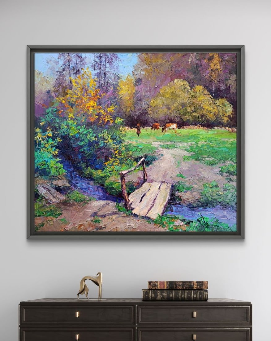 Oil painting In the Pasture Before the Forest Boris Serdyuk - 2