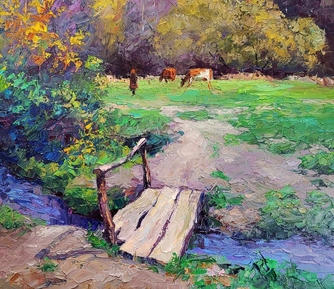 Oil painting In the Pasture Before the Forest Boris Serdyuk - 7