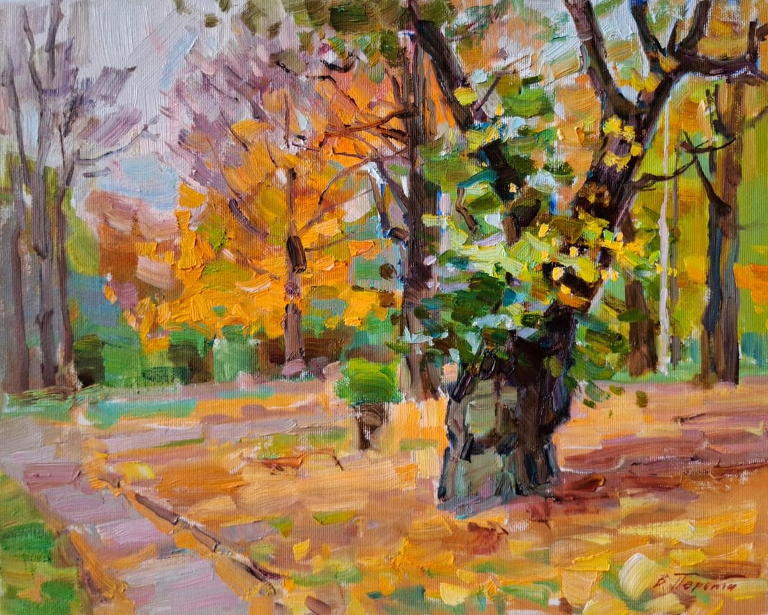 Oil painting Autumn Mood in the Forest Vyacheslav Pereta (1 of 6)