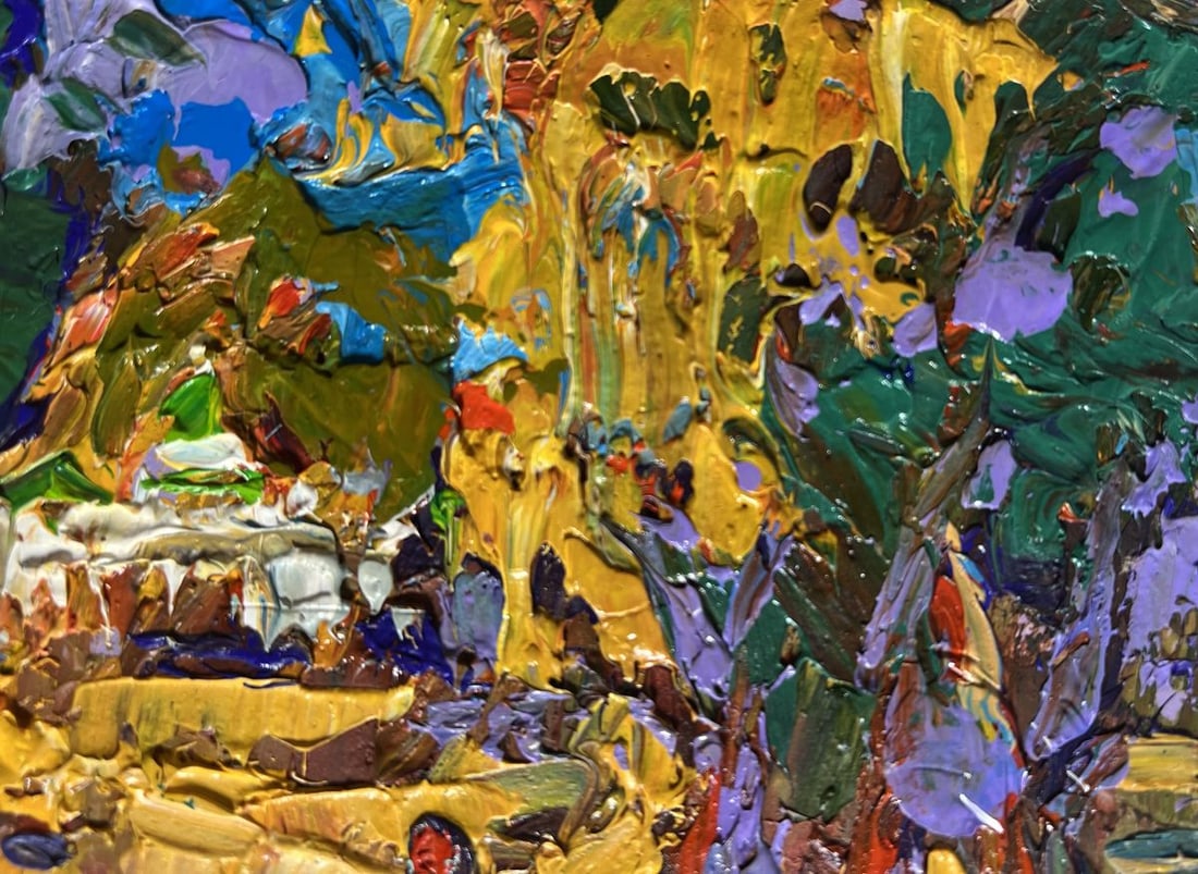 Oil painting Alley in the autumn park Alex Kalenyuk - 4