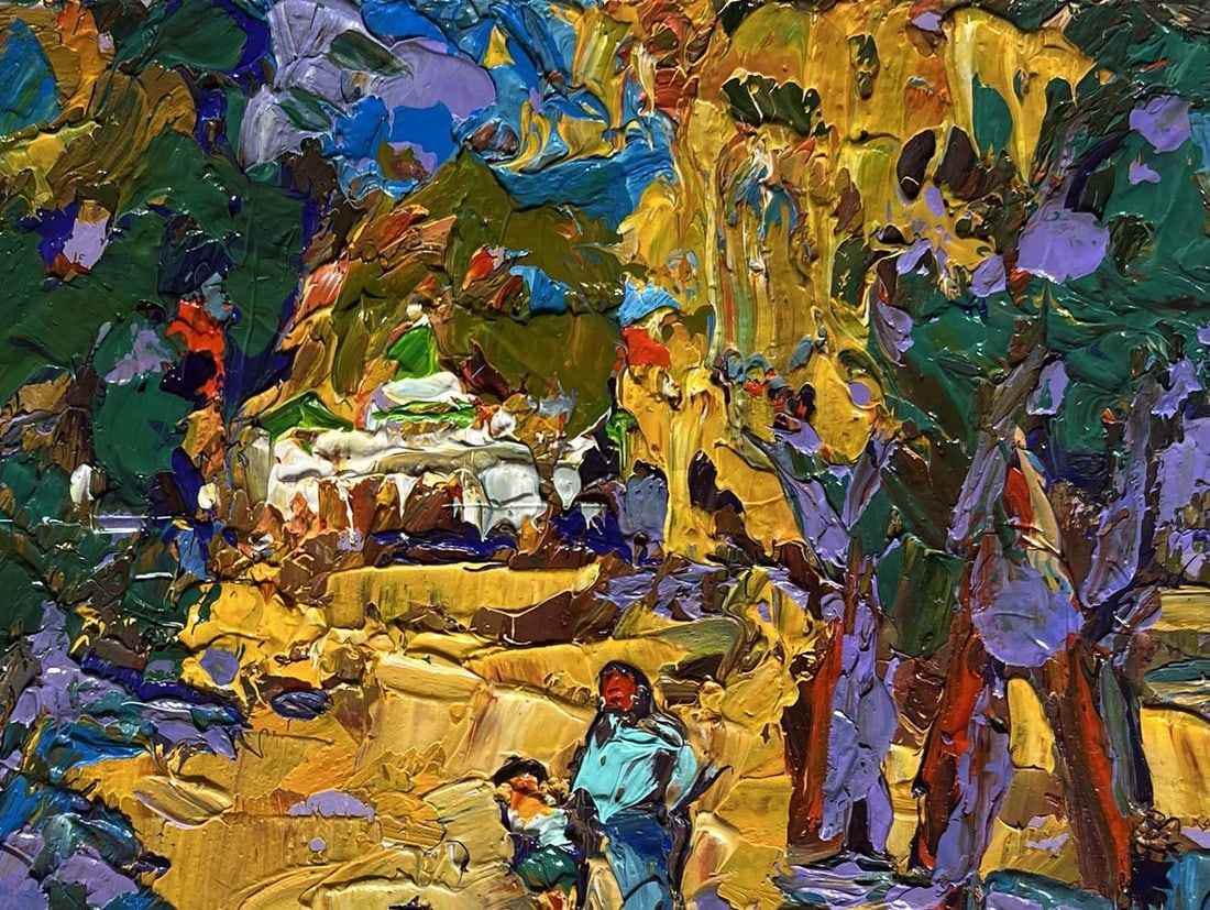 Oil painting Alley in the autumn park Alex Kalenyuk - 8