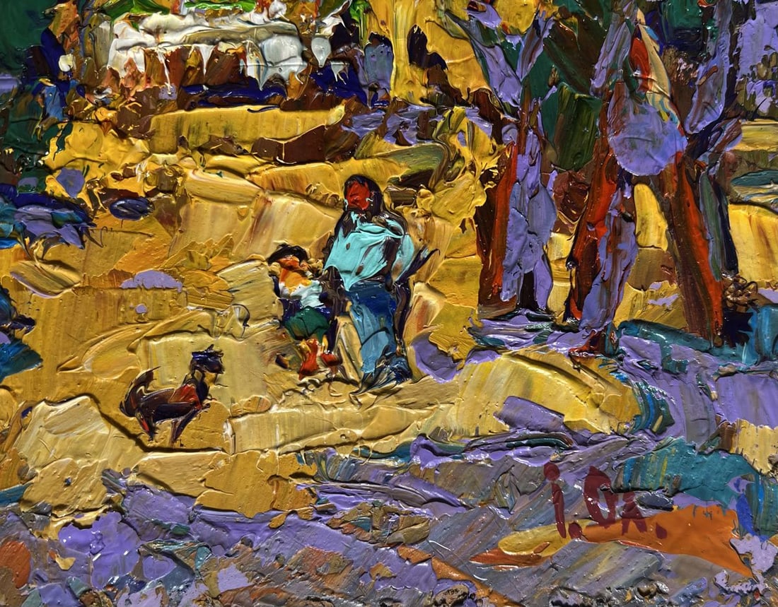 Oil painting Alley in the autumn park Alex Kalenyuk - 9