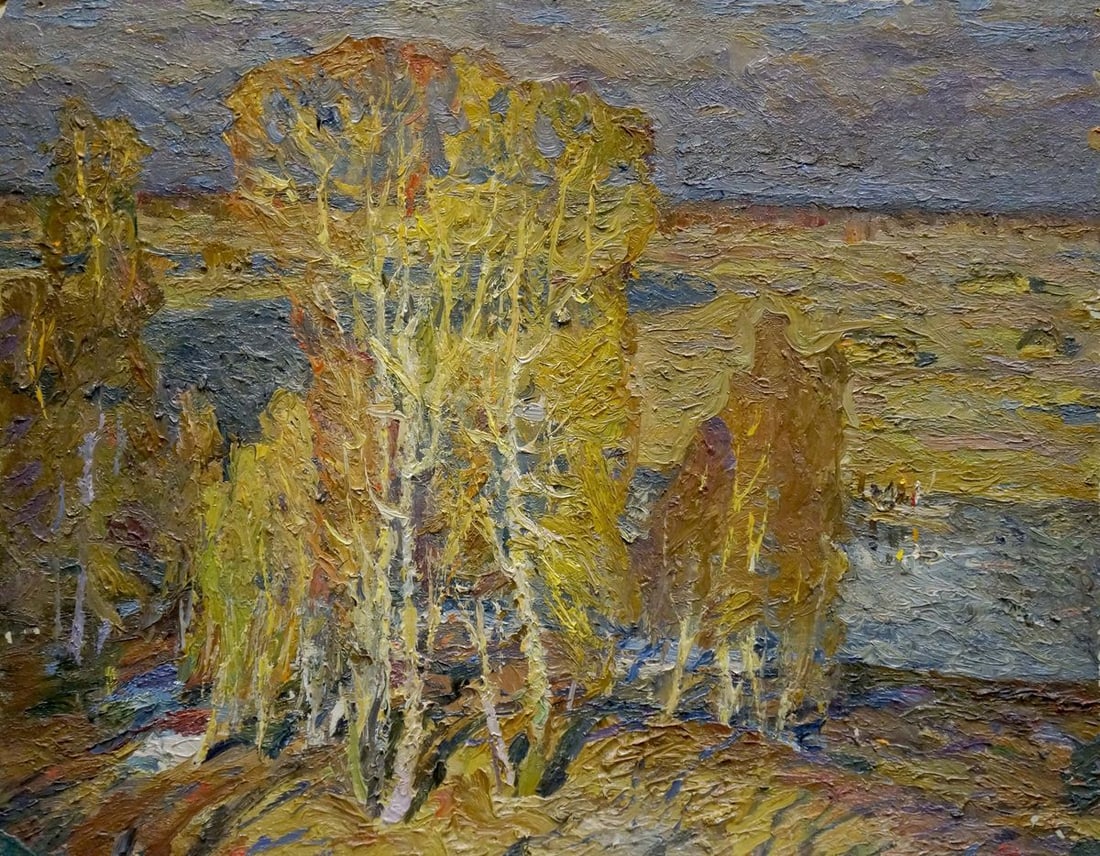 Oil painting Golden autumn Ruban Grigory Savelievich: Title: Oil painting Golden autumn Ruban Grigory Savelievich Description: No.Verns 201 *** ABOUT THIS PAINTING *** * TITLE: "Golden autumn" * ARTISTS: Ruban Grigory Savelievich * SIZE: 50x39 cm/19.68x1