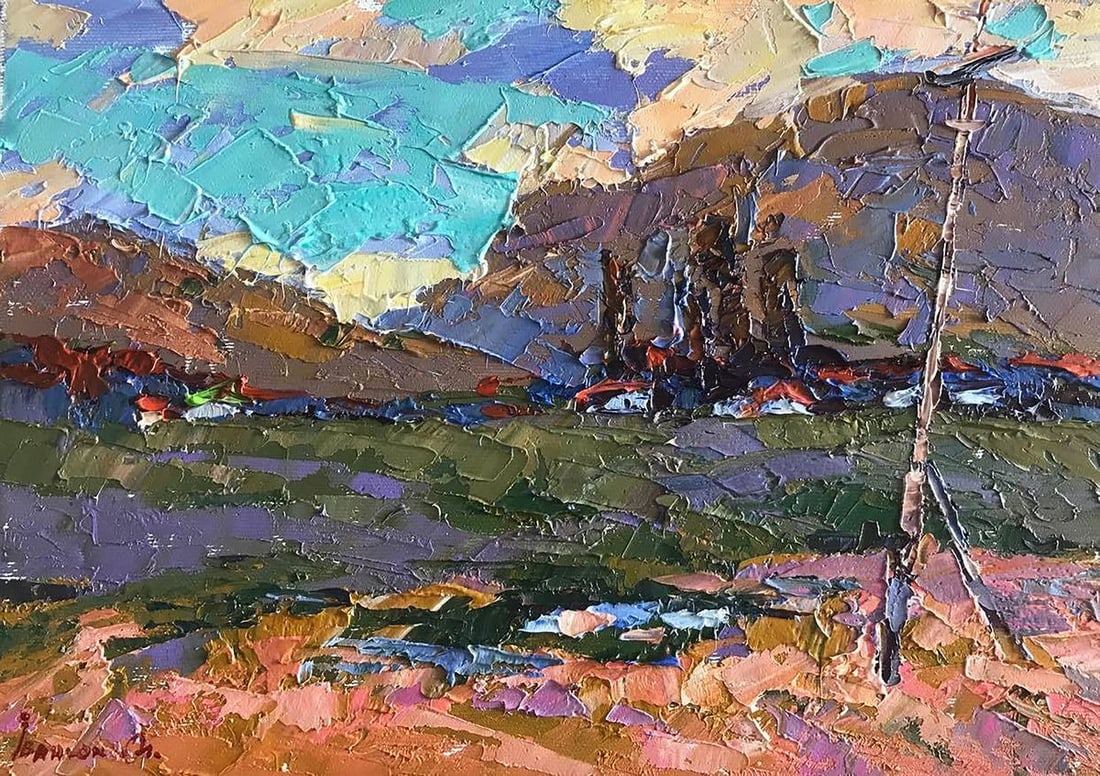 Oil painting Distant land Kalenyuk Alex: Title: Oil painting Distant land Kalenyuk Alex Description: No.Kalen 516 *** ABOUT THIS PAINTING *** * TITLE: "Distant land" * ARTISTS: Kalenyuk Alex * SIZE: 24x34 cm/9.44x13.38 inches' * MEDIUM: oil,