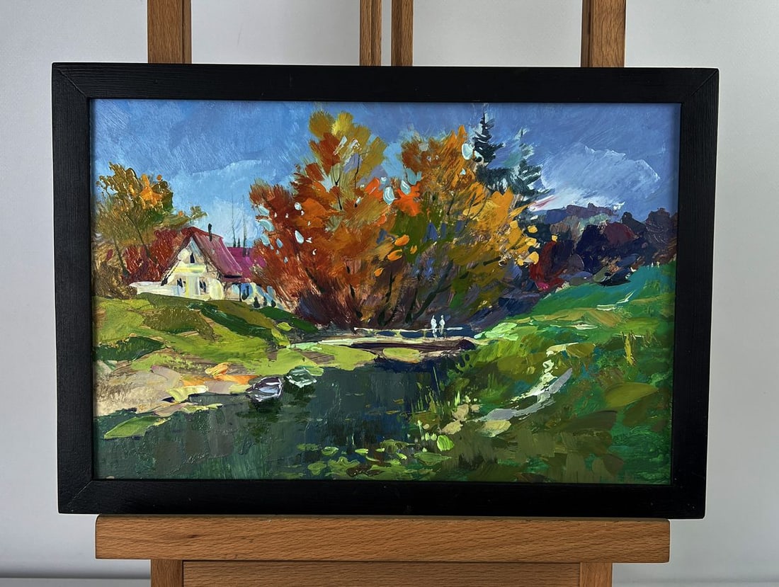 Oil painting A village river with boats Yuriy Suprunchuk: Title: Oil painting A village river with boats Yuriy Suprunchuk Description: No.AAA6242*** ABOUT THIS PAINTING **** TITLE: "A village river with boats"* ARTISTS: Yuriy Suprunchuk* SIZE: 20x30 cm/7.87x