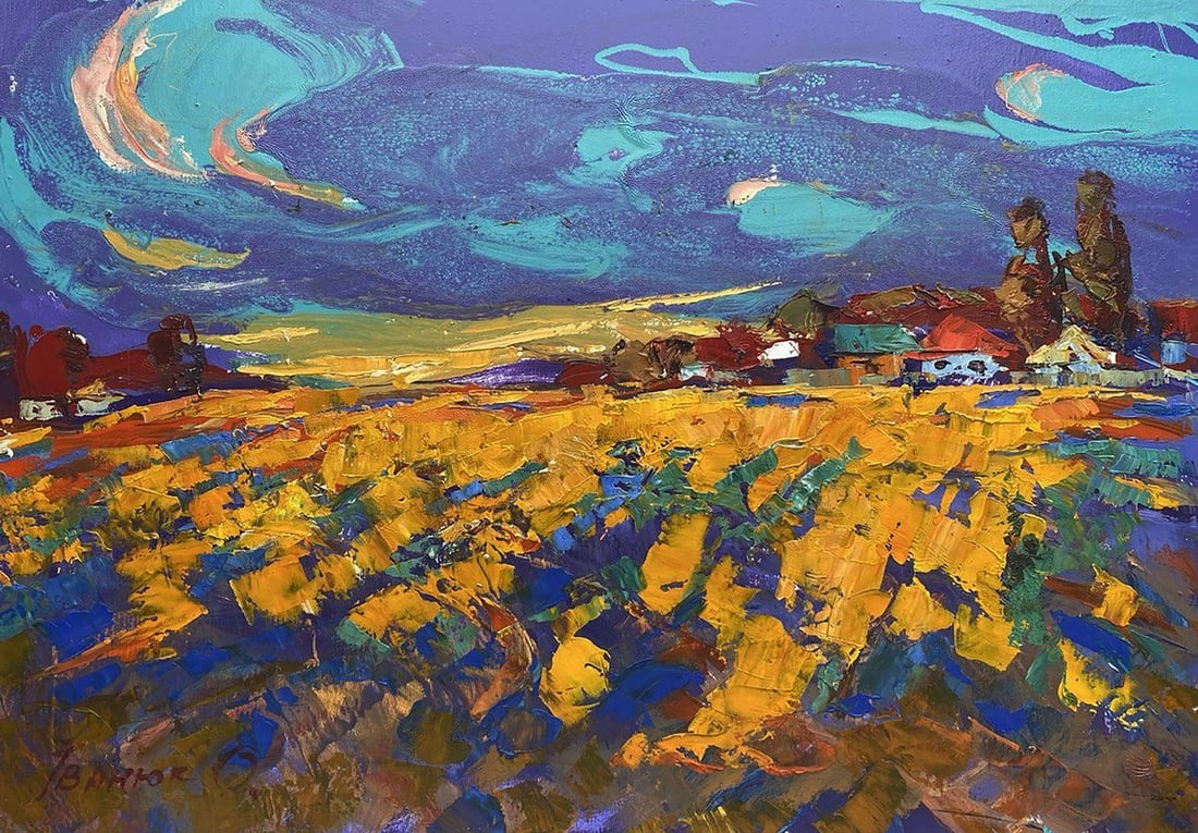 Oil painting Distance beckons Oleksiy Ivanyuk: Title: Oil painting Distance beckons Oleksiy Ivanyuk Description: No.Kalen 1578The oil painting on Canvas titled "Distance Beckons" evokes a profound sense of yearning and movement, transporting the